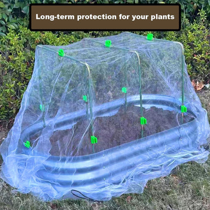 Metal Greenhouse Hoops Set for Raised Beds，21.2'' x 31.1'' Green Garden Hoops with Metal connectors,ABS Clip（Stainless Steel Spring） for Row Cover, DIY Grow Tunnel，5 Sets.