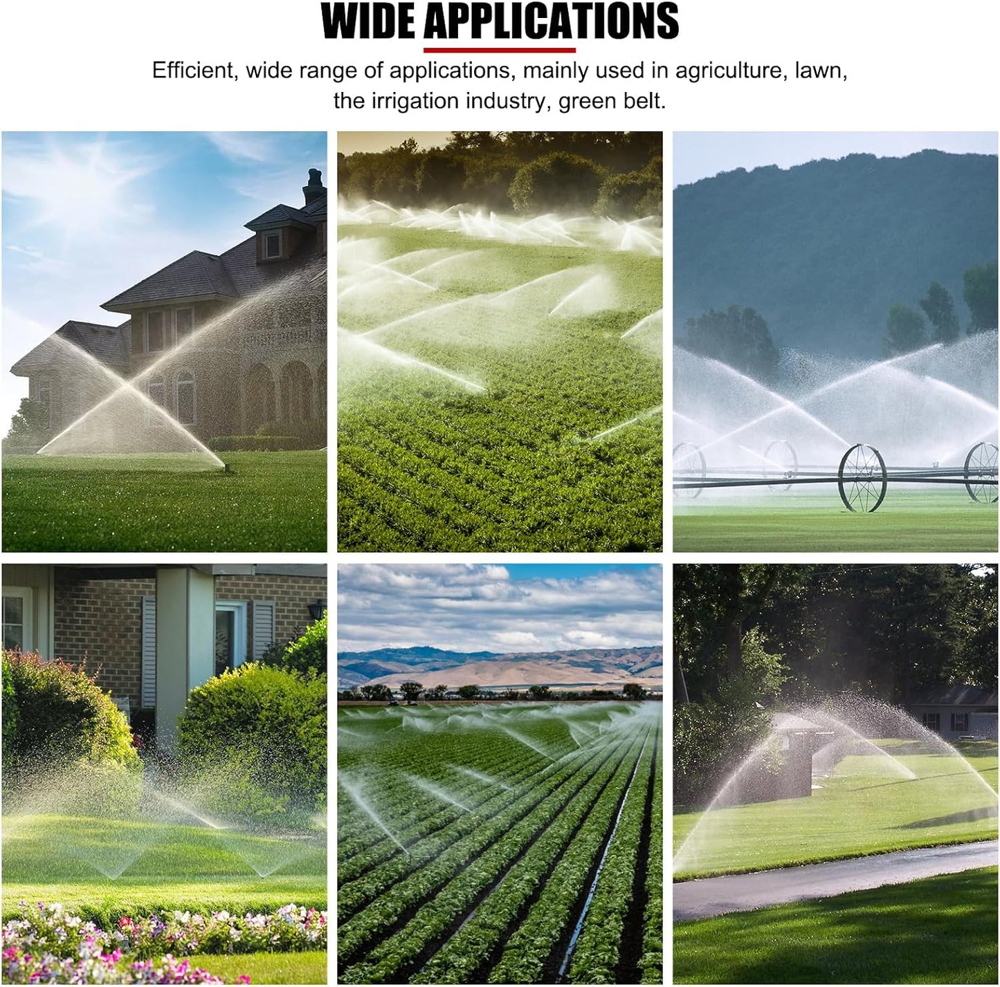 1.5in DN40 High Pressure Impact Rain Gun Sprinkler, with Dual Nozzle, Adjustable 360 Degree Automatic Rotating, for Covering Large Areas, Agriculture Field Crop Irrigation