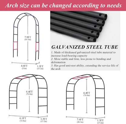Thickened Tube Garden Arch Trellis - Metal Garden Arbor for Climbing Plants