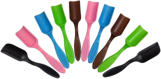 10Pcs Mini Shovel,Plastic Mini Gardening Shovel Spoons Soil Scoops,Cultivation Digging Transplanting Tools for Succulents Potted Flowers,Milk Powder/Coffee Beans Scoops (5 Colors)