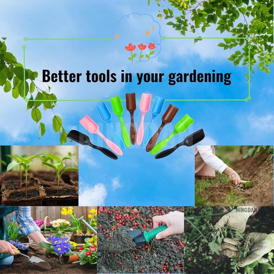 10Pcs Mini Shovel,Plastic Mini Gardening Shovel Spoons Soil Scoops,Cultivation Digging Transplanting Tools for Succulents Potted Flowers,Milk Powder/Coffee Beans Scoops (5 Colors)