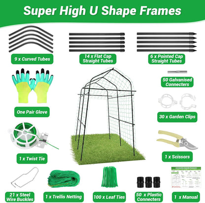 7FT Garden Trellis for Climbing Plants Outdoor, Metal Arch Trellises