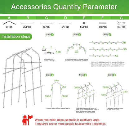 7FT Garden Trellis for Climbing Plants Outdoor, Metal Arch Trellises