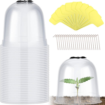 20 Pack Garden Cloches for Plants Clear Bell Covers 7.3x6.7 Inch