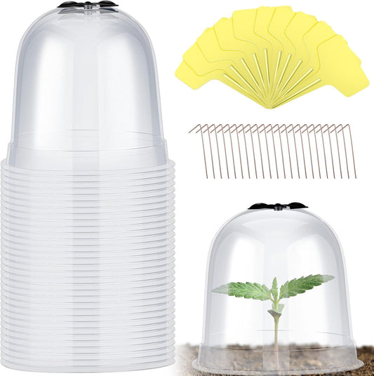 20 Pack Garden Cloches for Plants Clear Bell Covers 7.3x6.7 Inch