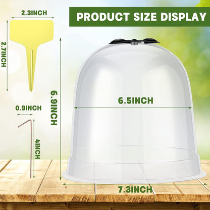 20 Pack Garden Cloches for Plants Clear Bell Covers 7.3x6.7 Inch