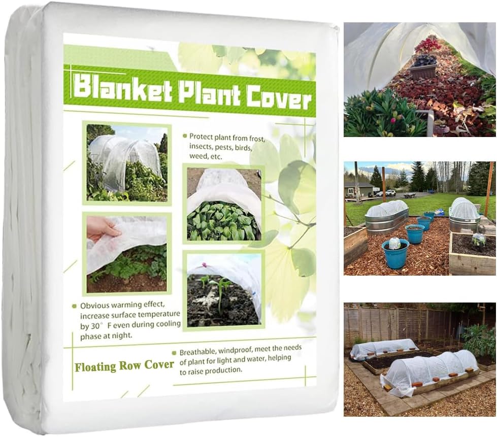 Frost Cloth Plant Freeze Protection, 5x60 Ft Floating Row Cover