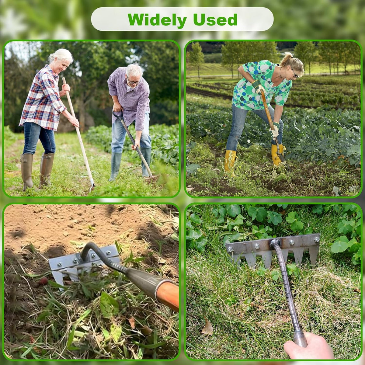 Garden Weeding Rake, Upgraded Detachable Weeder Puller Tool, Manganese Steel Iron Weeding Rakes for Weeding, Yard, Farm... (6 Tines)
