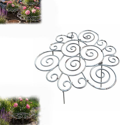 Metal Plant Support Ring for Garden, Peony Cage Stand, Indoor Pots, Flower Hoop, Decorative Grow Through Rings, Stackable Houseplant Stake, Dahlia Cage, Outdoor Orchid Clip(2PCS,Large)