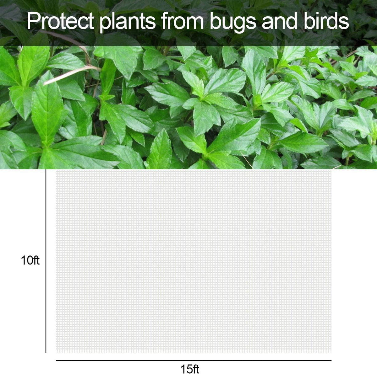 Alpurple Insect Bird Barrier Netting Mesh- 20 x 10 Feet Garden Bug Netting Plant Cover for Protect Plant Fruits Flower from Insect Bird Eating