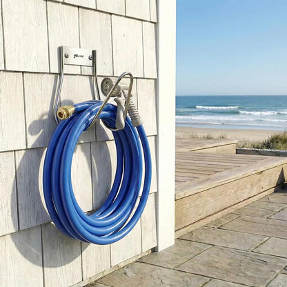 Garden Hose Holder Stainless Steel Small Wall Mount Garden Hose Hook, Ideal for Water, Air, Hydraulic Hose, Ropes, Extension Cords Heavy Duty & Rust Proof Large Set of 1