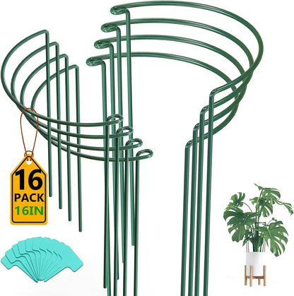 16 Pack 16 In Plant Support Stakes, Peony Cages And Supports with 15 Lable
