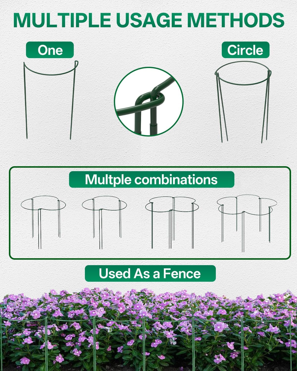 16 Pack 16 In Plant Support Stakes, Peony Cages And Supports with 15 Lable