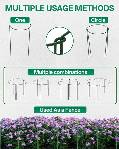 16 Pack 16 In Plant Support Stakes, Peony Cages And Supports with 15 Lable