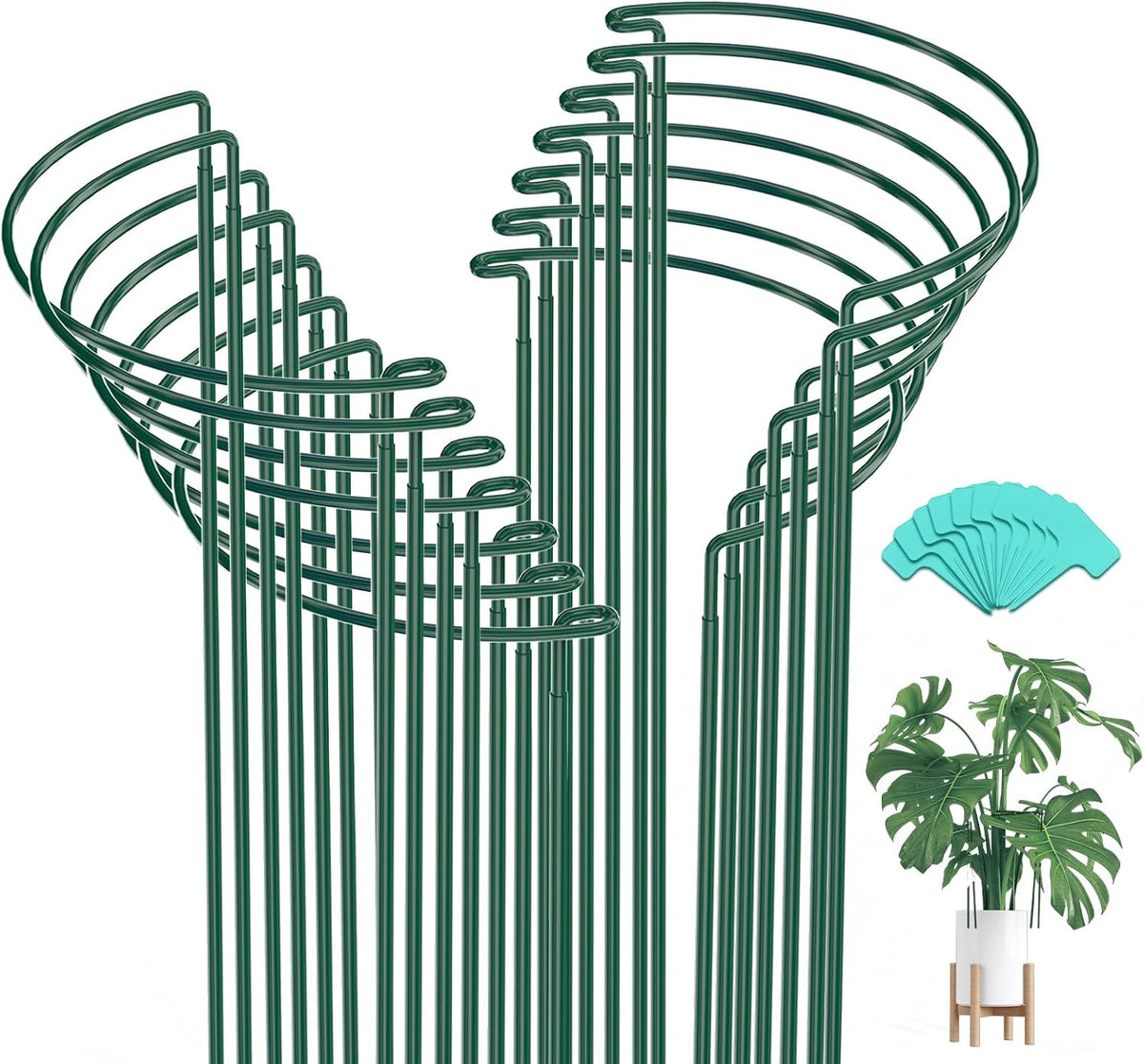 16 Pack 16 In Plant Support Stakes, Peony Cages And Supports with 15 Lable