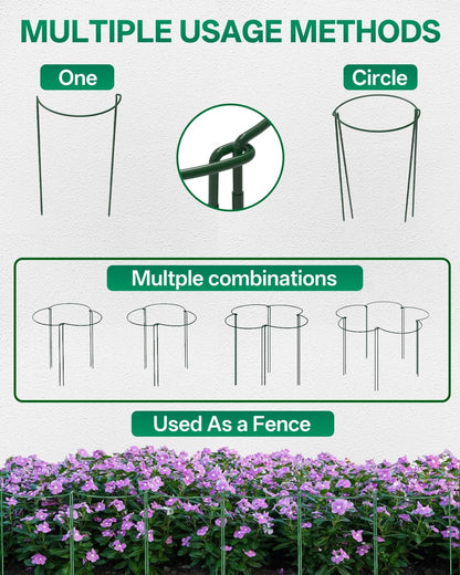 16 Pack 16 In Plant Support Stakes, Peony Cages And Supports with 15 Lable