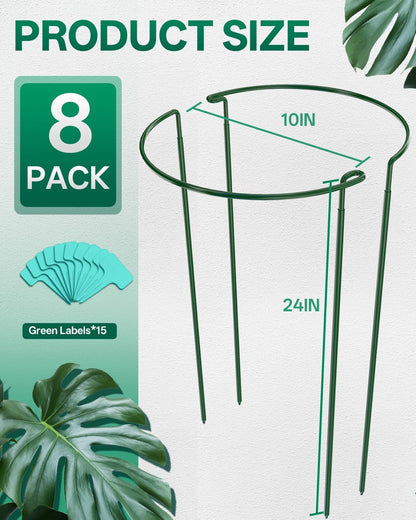 16 Pack 16 In Plant Support Stakes, Peony Cages And Supports with 15 Lable