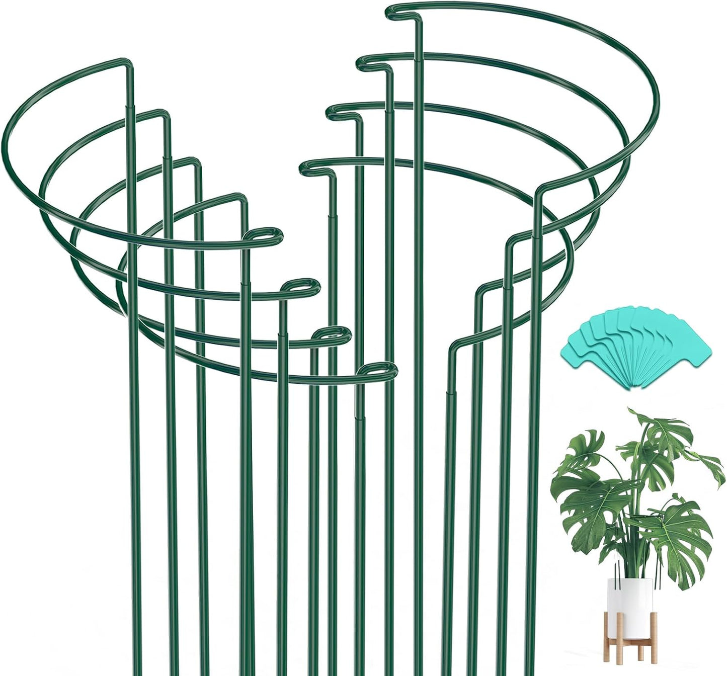 16 Pack 16 In Plant Support Stakes, Peony Cages And Supports with 15 Lable