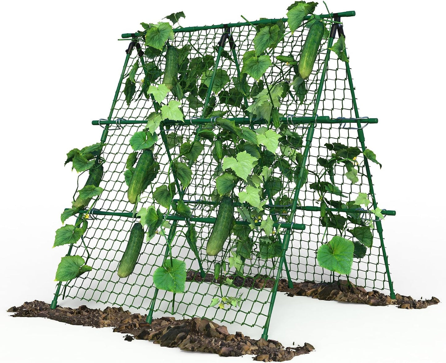 Garden Arch Trellis for Climbing Plants Outdoor, 6.73 ft x 2.62 ft x 2.95 ft Cucumber & Melon Trellis for Raised Beds, u-Shape Plant Support for Climbing Vegetables, Grapes & Roses, Black