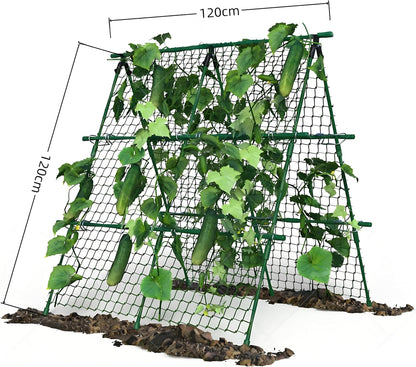 Garden Arch Trellis for Climbing Plants Outdoor, 6.73 ft x 2.62 ft x 2.95 ft Cucumber & Melon Trellis for Raised Beds, u-Shape Plant Support for Climbing Vegetables, Grapes & Roses, Black