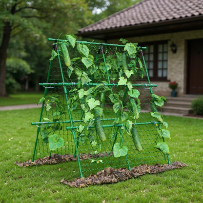 Garden Arch Trellis for Climbing Plants Outdoor, 6.73 ft x 2.62 ft x 2.95 ft Cucumber & Melon Trellis for Raised Beds, u-Shape Plant Support for Climbing Vegetables, Grapes & Roses, Black