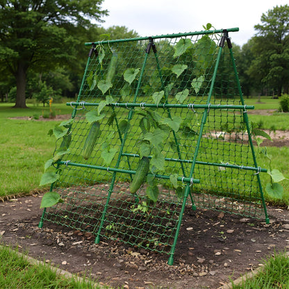 Garden Arch Trellis for Climbing Plants Outdoor, 6.73 ft x 2.62 ft x 2.95 ft Cucumber & Melon Trellis for Raised Beds, u-Shape Plant Support for Climbing Vegetables, Grapes & Roses, Black