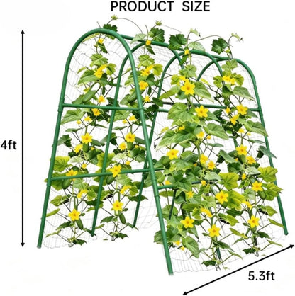 Garden Arch Trellis for Climbing Plants Outdoor, 6.73 ft x 2.62 ft x 2.95 ft Cucumber & Melon Trellis for Raised Beds, u-Shape Plant Support for Climbing Vegetables, Grapes & Roses, Black