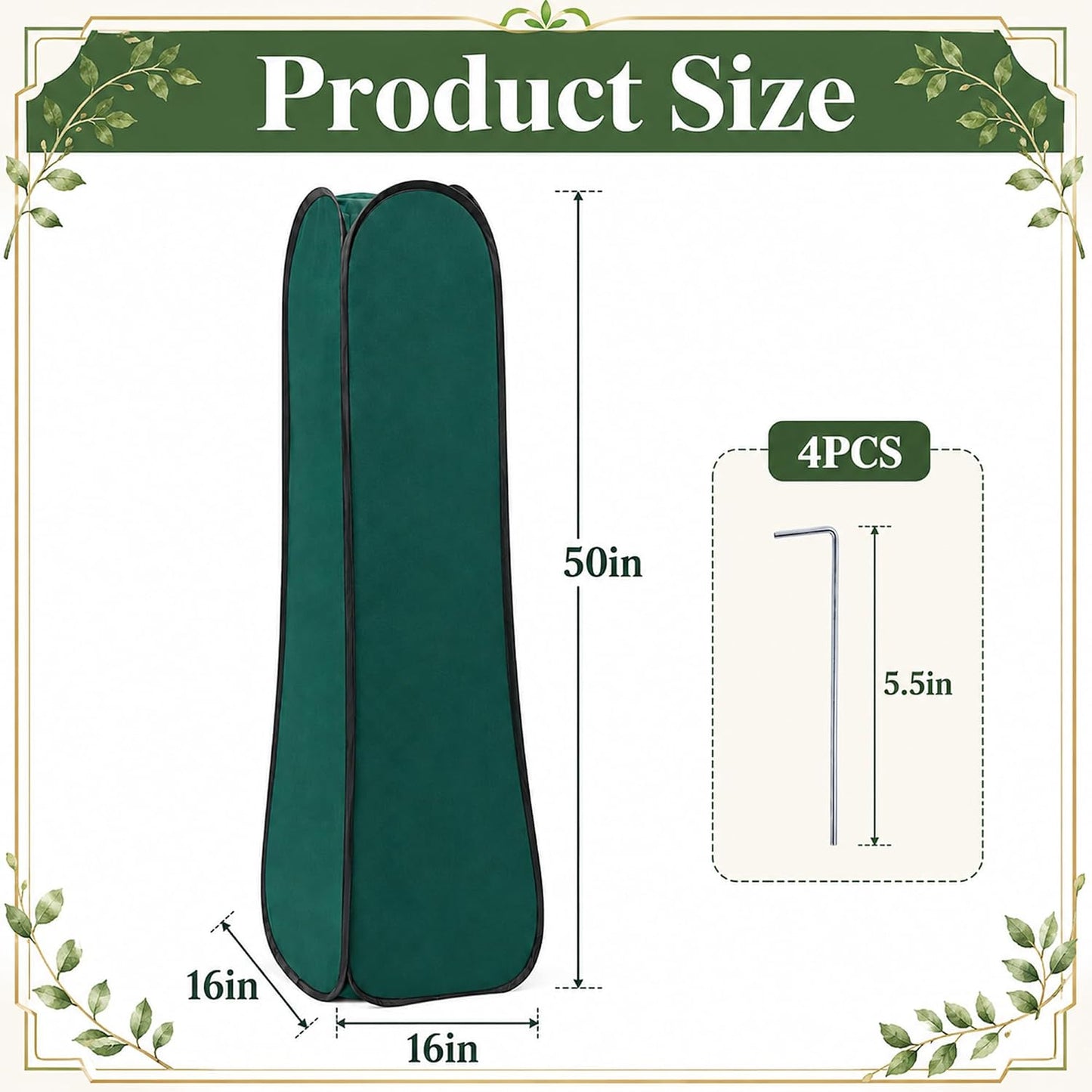 2 Pcs Pop Up Shrub Covers Frost Protection Tent, 22" x 22" x 22" Winter Plant Cover Freeze Protection, Warm Garden Plant Protector Tent for Protecting Outdoor Shrub Fruit Potted Plants from Snow & Ice