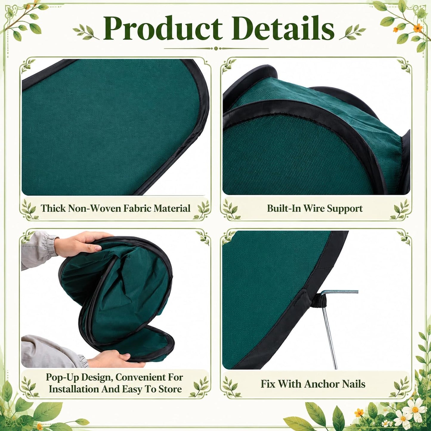 2 Pcs Pop Up Shrub Covers Frost Protection Tent, 22" x 22" x 22" Winter Plant Cover Freeze Protection, Warm Garden Plant Protector Tent for Protecting Outdoor Shrub Fruit Potted Plants from Snow & Ice