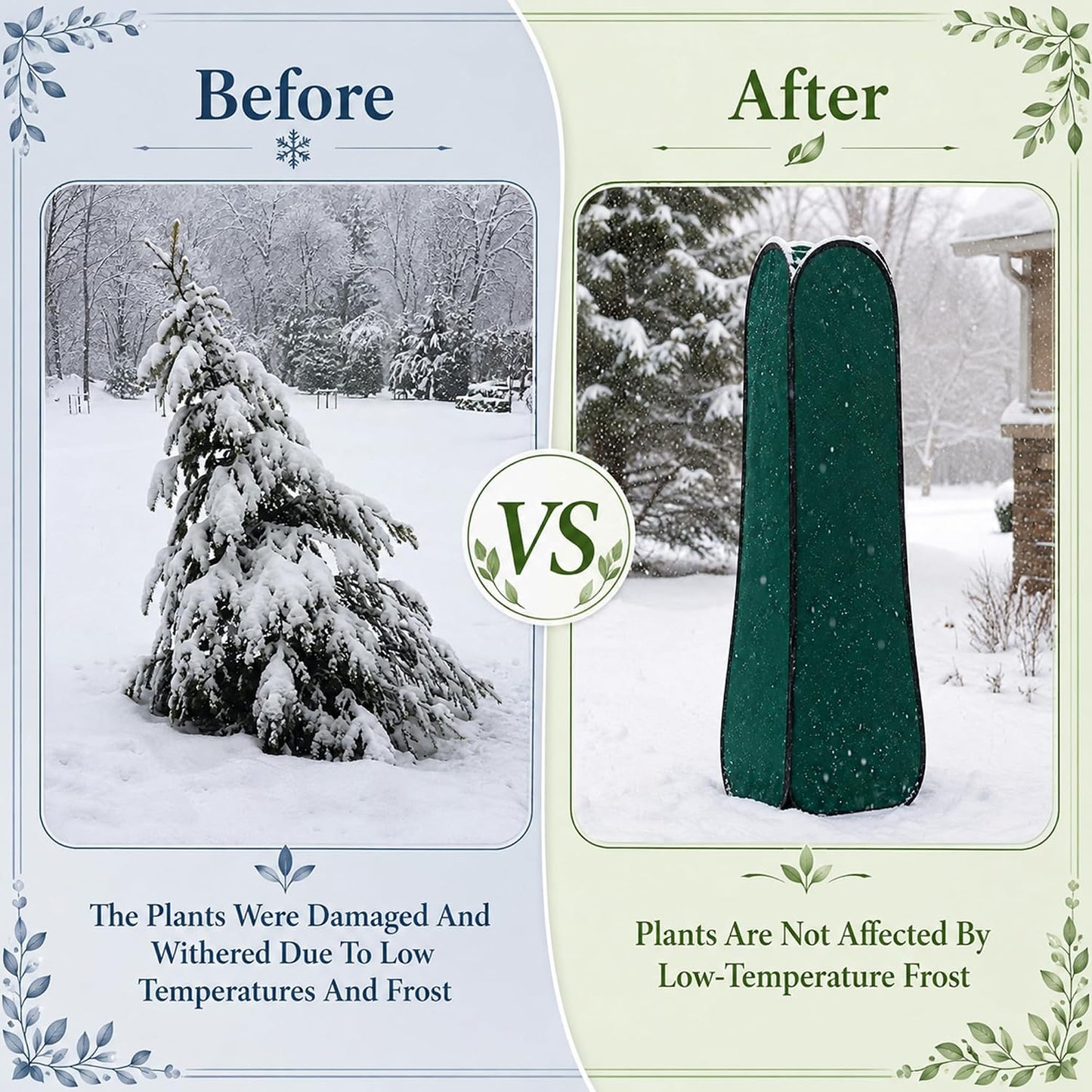 2 Pcs Pop Up Shrub Covers Frost Protection Tent, 22" x 22" x 22" Winter Plant Cover Freeze Protection, Warm Garden Plant Protector Tent for Protecting Outdoor Shrub Fruit Potted Plants from Snow & Ice