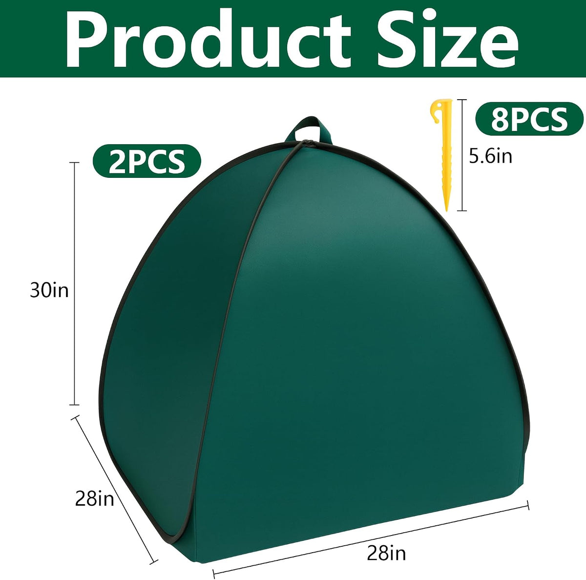 2 Pcs Pop Up Shrub Covers Frost Protection Tent, 22" x 22" x 22" Winter Plant Cover Freeze Protection, Warm Garden Plant Protector Tent for Protecting Outdoor Shrub Fruit Potted Plants from Snow & Ice