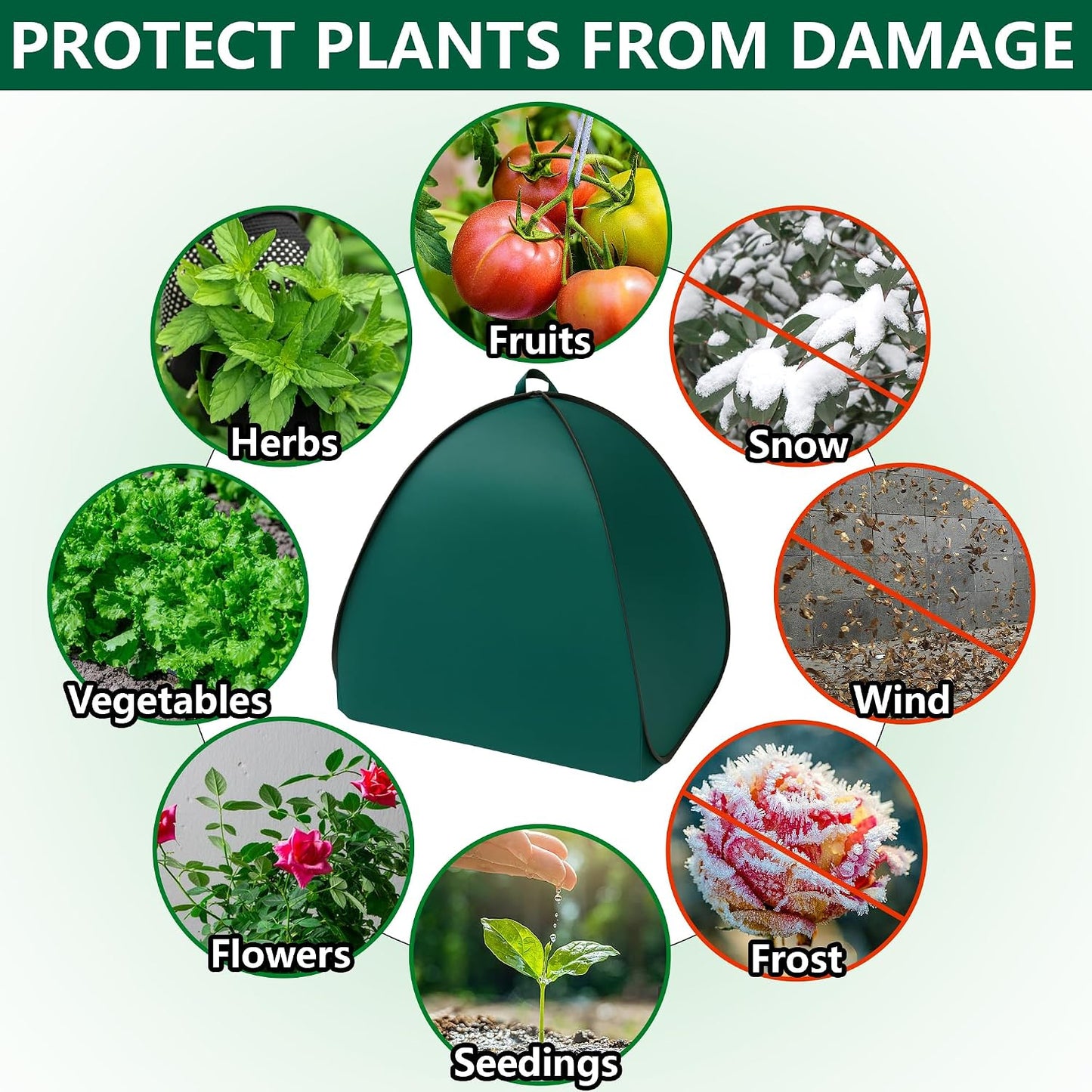 2 Pcs Pop Up Shrub Covers Frost Protection Tent, 22" x 22" x 22" Winter Plant Cover Freeze Protection, Warm Garden Plant Protector Tent for Protecting Outdoor Shrub Fruit Potted Plants from Snow & Ice