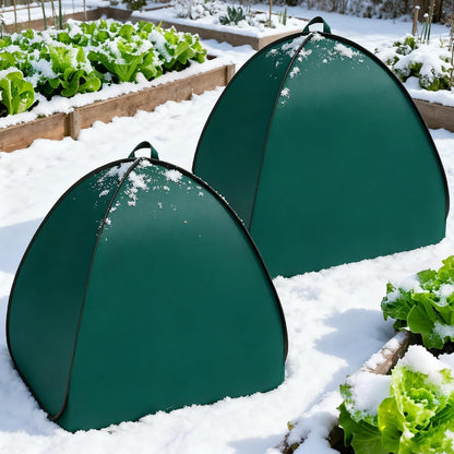 2 Pcs Pop Up Shrub Covers Frost Protection Tent, 22" x 22" x 22" Winter Plant Cover Freeze Protection, Warm Garden Plant Protector Tent for Protecting Outdoor Shrub Fruit Potted Plants from Snow & Ice