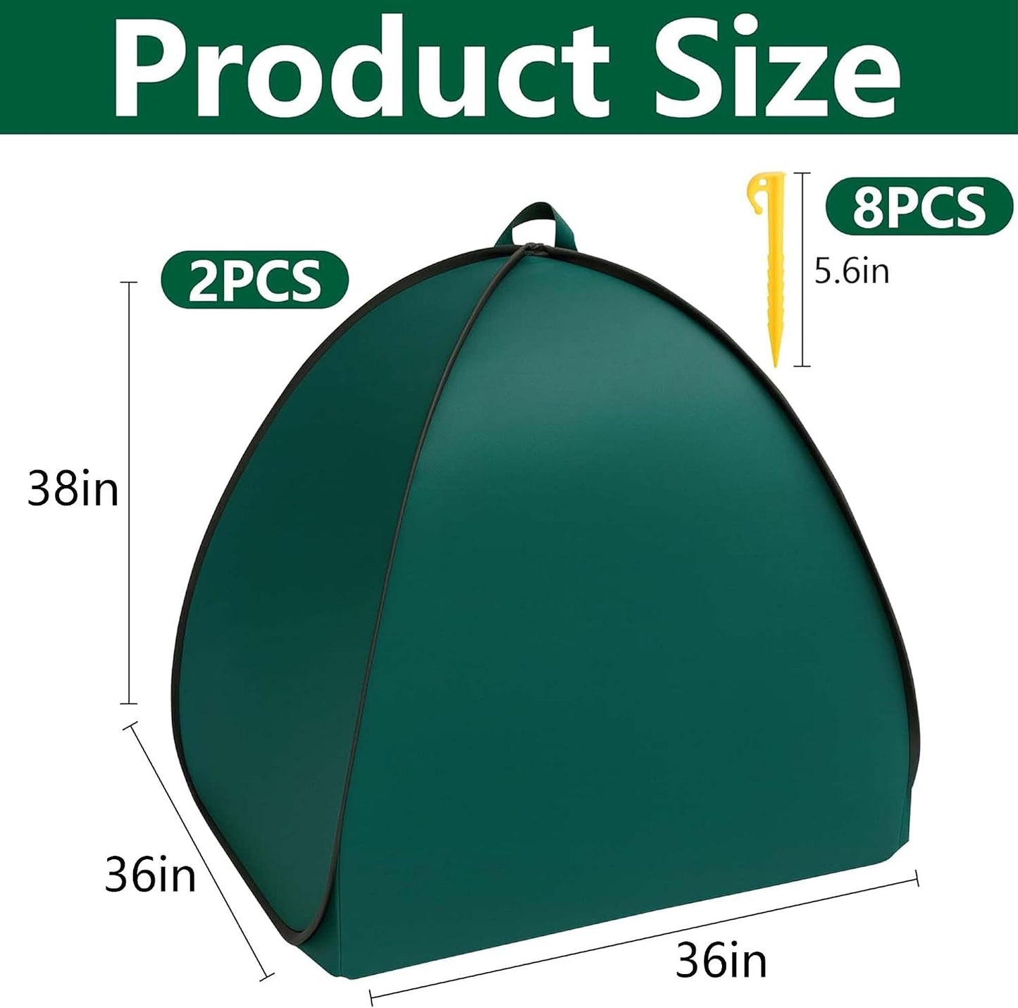 2 Pcs Pop Up Shrub Covers Frost Protection Tent, 22" x 22" x 22" Winter Plant Cover Freeze Protection, Warm Garden Plant Protector Tent for Protecting Outdoor Shrub Fruit Potted Plants from Snow & Ice