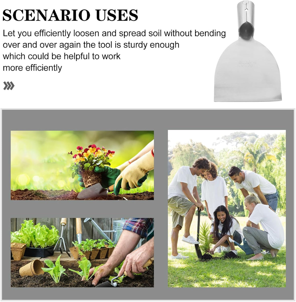 Stainless Steel Transplant Trowel Durable Outdoor Digging Tool for Efficient Gardening for Loosening Soil and Planting Gardens Farms and Courtyards
