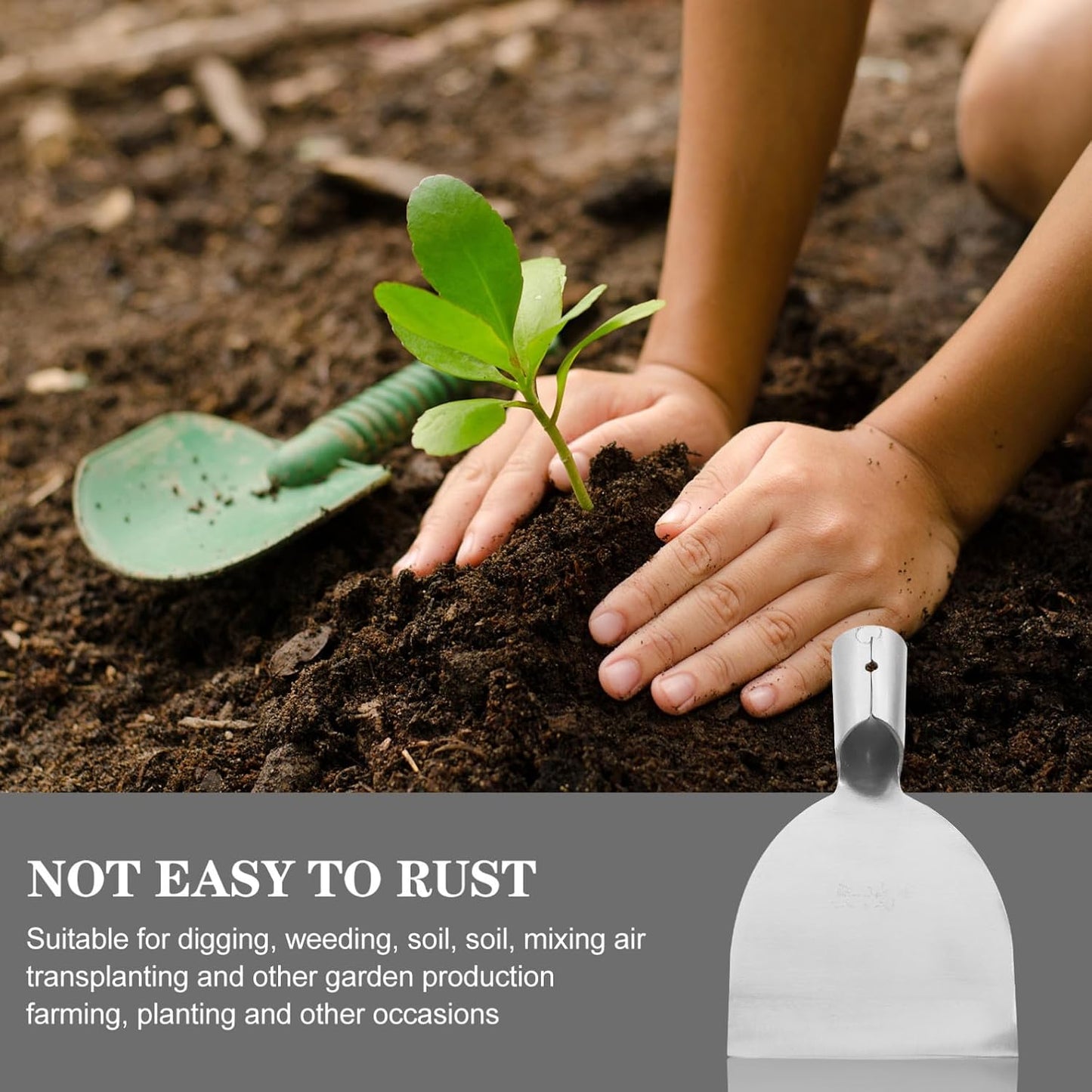 Stainless Steel Transplant Trowel Durable Outdoor Digging Tool for Efficient Gardening for Loosening Soil and Planting Gardens Farms and Courtyards