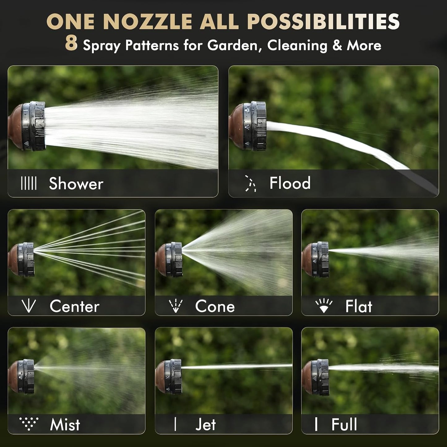 High Pressure Metal Hose Nozzle, Adjustable Twist Water Hose Nozzle