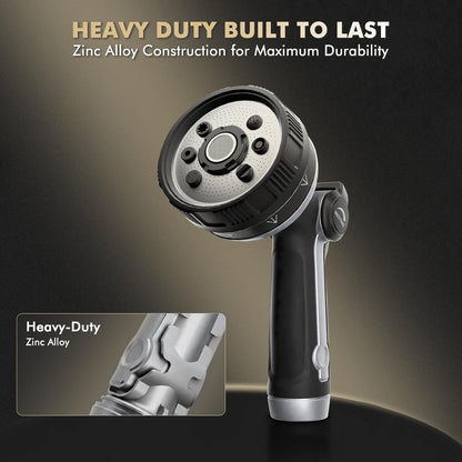 High Pressure Metal Hose Nozzle, Adjustable Twist Water Hose Nozzle