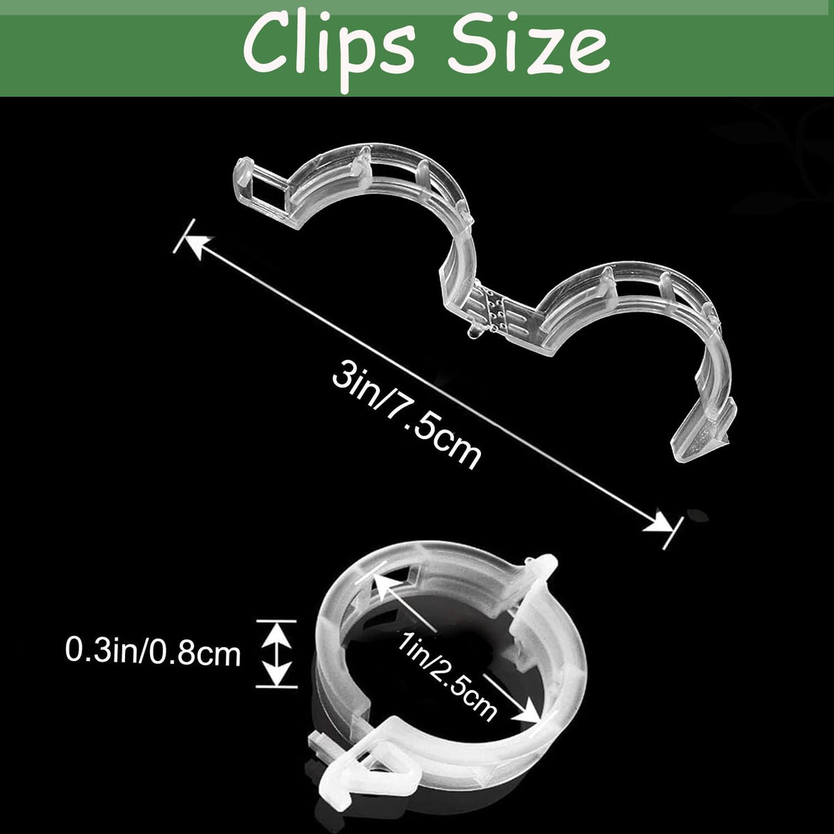 Plant Support Clips -100PK, White Tomato Clips for String Trellis, Grape Vine Clips for Garden Netting Climbing Plants, Secured Plastic Plant Clips