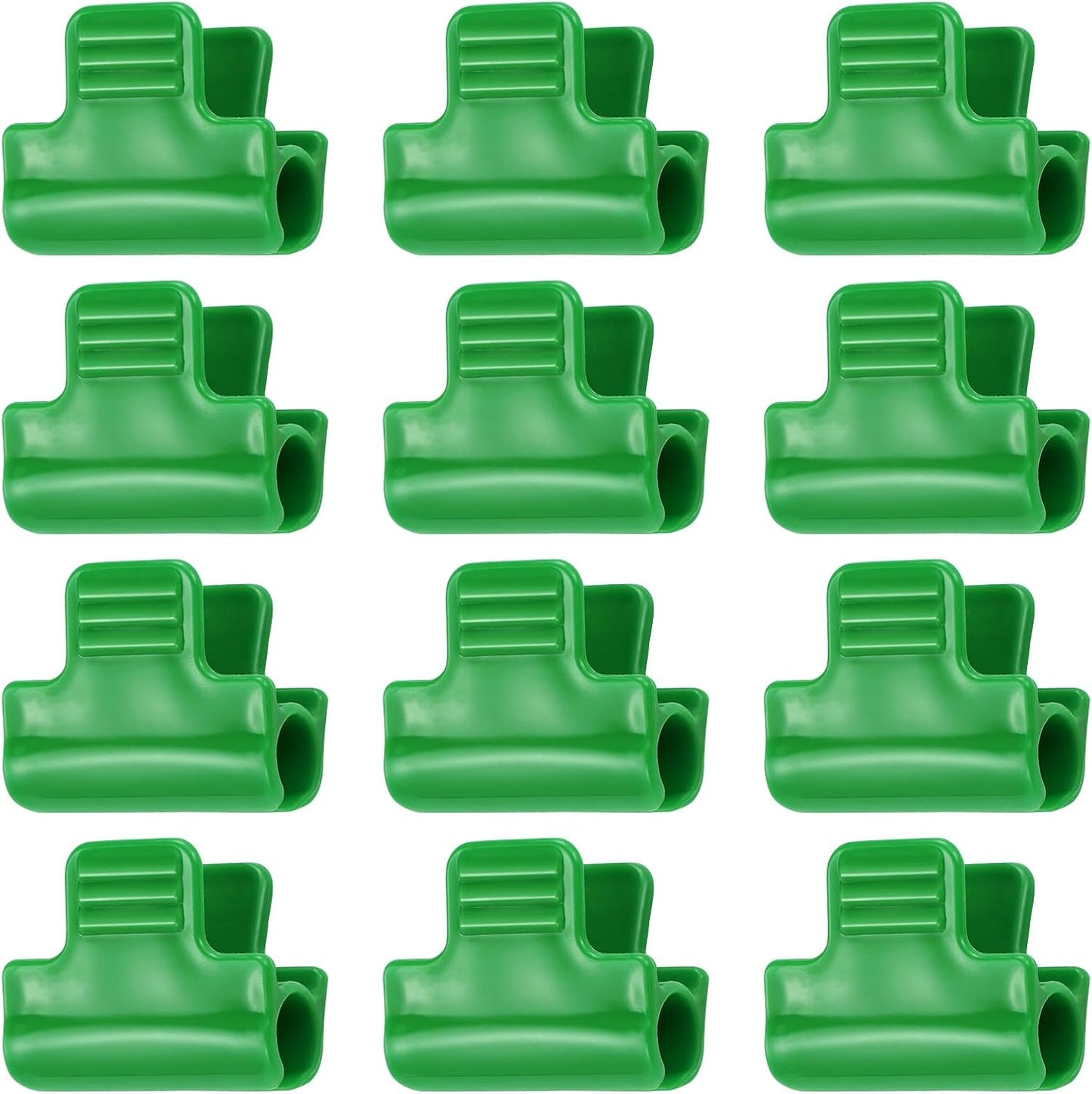 12PCS Plastic Greenhouse Clips for Tarp, Film, Netting, Garden Hoops, Row Covers, Shelters, Banner Frame (Green)