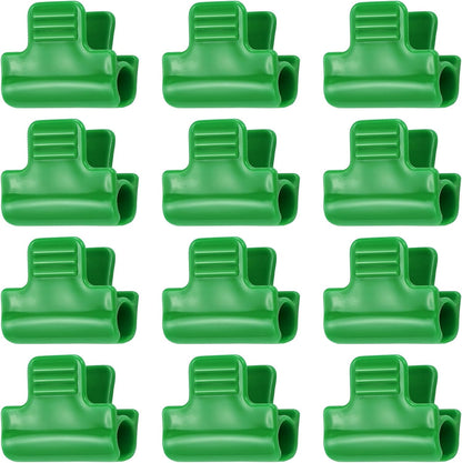 12PCS Plastic Greenhouse Clips for Tarp, Film, Netting, Garden Hoops, Row Covers, Shelters, Banner Frame (Green)