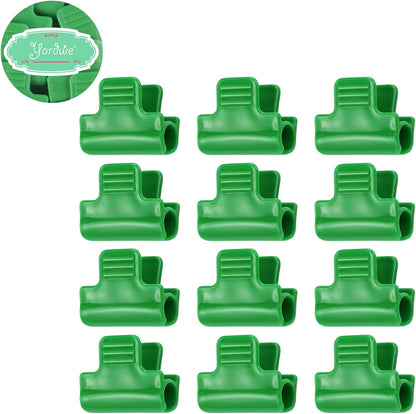 12PCS Plastic Greenhouse Clips for Tarp, Film, Netting, Garden Hoops, Row Covers, Shelters, Banner Frame (Green)