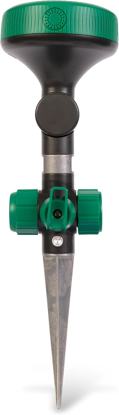 Adjustable Spot Sprinkler with Spike Base, Pivoting Multi Pattern Sprinkler Head for Targeted Coverage in Flower Beds and Vegetable Gardens