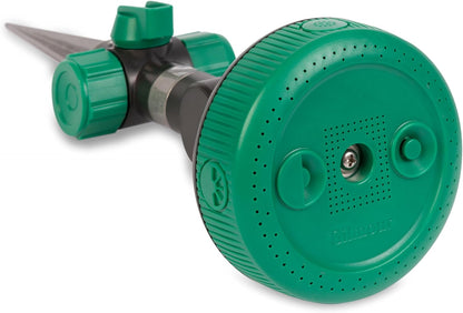 Adjustable Spot Sprinkler with Spike Base, Pivoting Multi Pattern Sprinkler Head for Targeted Coverage in Flower Beds and Vegetable Gardens