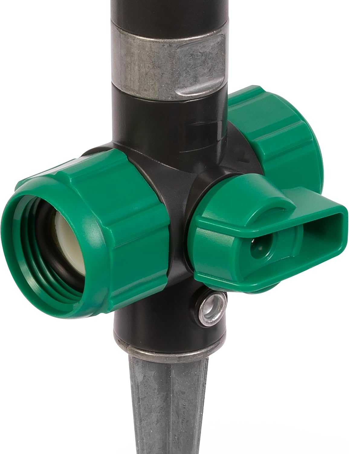 Adjustable Spot Sprinkler with Spike Base, Pivoting Multi Pattern Sprinkler Head for Targeted Coverage in Flower Beds and Vegetable Gardens