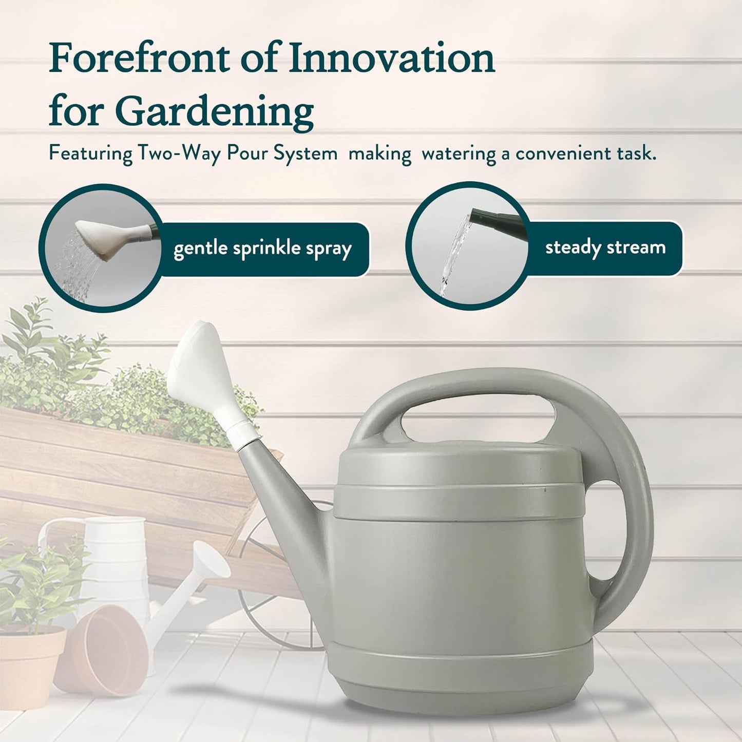 Standard Watering Can - Plant Watering Can - Small Plastic Garden Water Pot for Indoor Outdoor Plants Flowers , 2 Gallon, Green