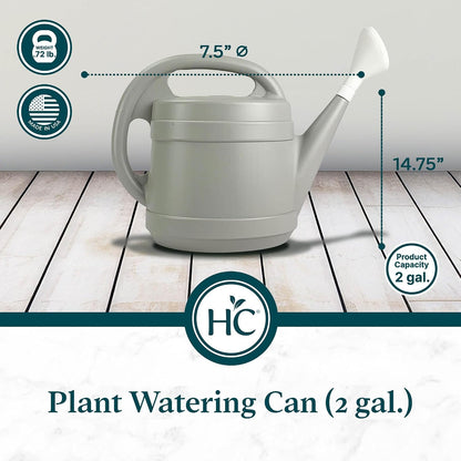 Standard Watering Can - Plant Watering Can - Small Plastic Garden Water Pot for Indoor Outdoor Plants Flowers , 2 Gallon, Green