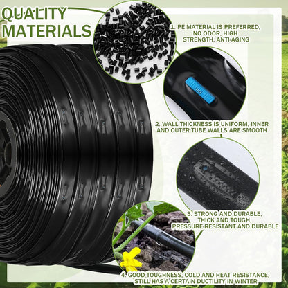 250 ft 5/8 Inch Drip Tape Irrigation Kit Drip Tape 8 Mil 8" Spacing Hose Garden Watering Tubing System Automatic Irrigation Equipment for Plant, Landscape, Yard, Lawn and Farm