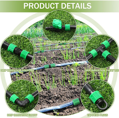 250 ft 5/8 Inch Drip Tape Irrigation Kit Drip Tape 8 Mil 8" Spacing Hose Garden Watering Tubing System Automatic Irrigation Equipment for Plant, Landscape, Yard, Lawn and Farm