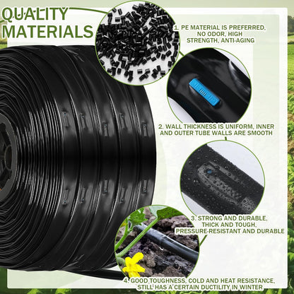 250 ft 5/8 Inch Drip Tape Irrigation Kit Drip Tape 8 Mil 8" Spacing Hose Garden Watering Tubing System Automatic Irrigation Equipment for Plant, Landscape, Yard, Lawn and Farm